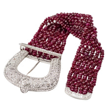 Load image into Gallery viewer, 18 Karat White Gold, Ruby and Diamond Bracelet