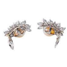Load image into Gallery viewer, Pair of Platinum, South Sea Pearl, and Diamond Ear Clips