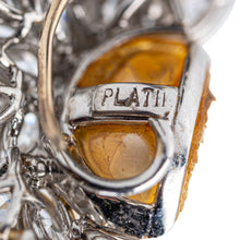 Load image into Gallery viewer, Pair of Platinum, South Sea Pearl, and Diamond Ear Clips