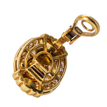 Load image into Gallery viewer, French 18 Karat Yellow Gold, Yellow Sapphire, and Diamond Ear Clips