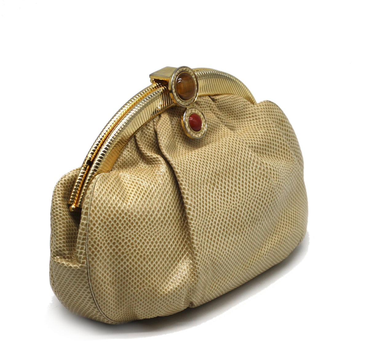 ジュディス ガイガー JUDITH  「Lizard」 Judith Leiber Beige Lizard Skin Handbag – A.B. Levy's
