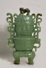 Load image into Gallery viewer, A Celadon Jade Vase and Cover, Chinese