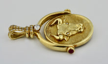Load image into Gallery viewer, 18 karat gold and diamond pendant,  "Bull and Bear"