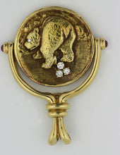 Load image into Gallery viewer, 18 karat gold and diamond pendant,  "Bull and Bear"
