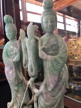 Load image into Gallery viewer, A Fine Pair of Jadeite Figures of Quanyin Chinese, Qing Dynasty