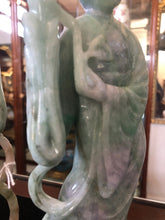 Load image into Gallery viewer, A Fine Pair of Jadeite Figures of Quanyin Chinese, Qing Dynasty