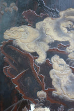 Load image into Gallery viewer, A Japanese lacquer, bone and "Root" wood screen Meiji period