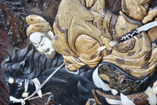 Load image into Gallery viewer, A Japanese lacquer, bone and "Root" wood screen Meiji period