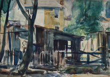Load image into Gallery viewer, "Back Yards"  watercolor on paper, signed lower right "A P Martino"