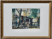 Load image into Gallery viewer, "Back Yards"  watercolor on paper, signed lower right "A P Martino"