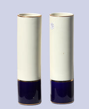 Load image into Gallery viewer, A Pair of Japanese Kutani Style Porcelain Cylindrical Vases
