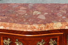 Load image into Gallery viewer, Louis XV Style Marble Top Inlaid Rosewood Petite Commode