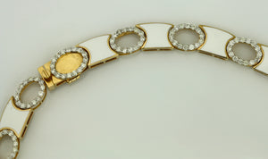 18 Karat Gold, Sapphire, Diamond and Enamel Necklace