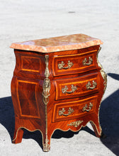 Load image into Gallery viewer, Louis XV Style Marble Top Inlaid Rosewood Petite Commode