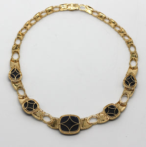 18 Karat Gold, Sapphire, Diamond and Enamel Necklace