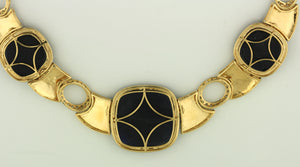 18 Karat Gold, Sapphire, Diamond and Enamel Necklace