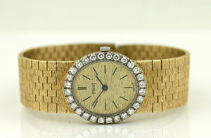 Piaget A yellow gold and diamond-set bracelet watch, Circa 1980