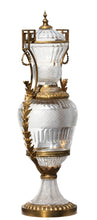 Load image into Gallery viewer, Monumental Pair of Gilt-Bronze Mounted Cut Crystal Vases