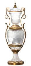 Load image into Gallery viewer, Monumental Pair of Gilt-Bronze Mounted Cut Crystal Vases