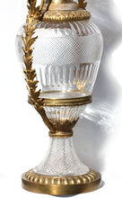 Load image into Gallery viewer, Monumental Pair of Gilt-Bronze Mounted Cut Crystal Vases