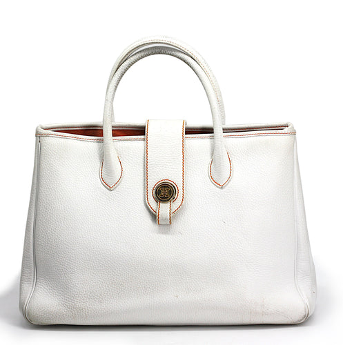 Hermes White Epsom Leather Handbag