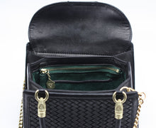 Load image into Gallery viewer, Barry Kieselstein-Cord Woven Black Leather Handbag