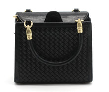 Load image into Gallery viewer, Barry Kieselstein-Cord Woven Black Leather Handbag