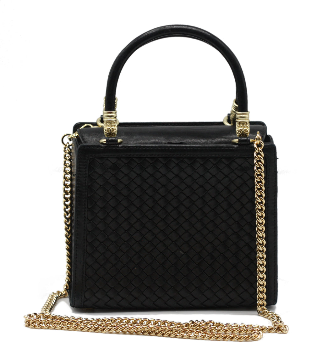 Barry Kieselstein-Cord Woven Black Leather Handbag