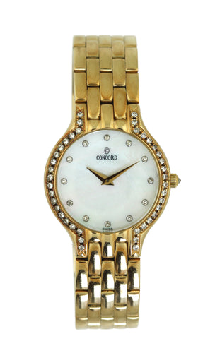 Concord 14K Yellow Gold Diamond Bezel Wristwatch