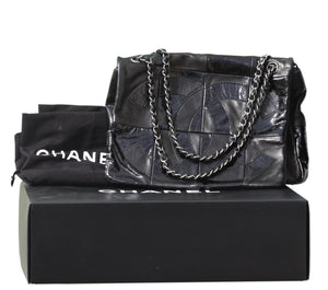 Chanel Black Leather Flap Logo Handbag