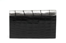 Load image into Gallery viewer, Very Good Lana Marks Silver and Black Alligator Clutch