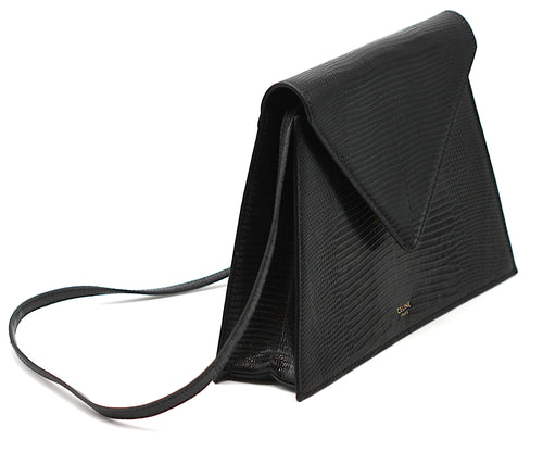 Celine Black Lizard Handbag