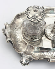 Load image into Gallery viewer, Victorian Silver and Cut-Glass Ink Standish