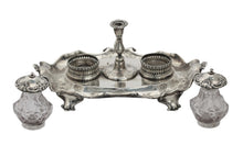Load image into Gallery viewer, Victorian Silver and Cut-Glass Ink Standish