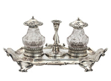 Load image into Gallery viewer, Victorian Silver and Cut-Glass Ink Standish