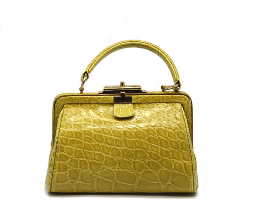 Italian Mustard Colored Alligator Handbag