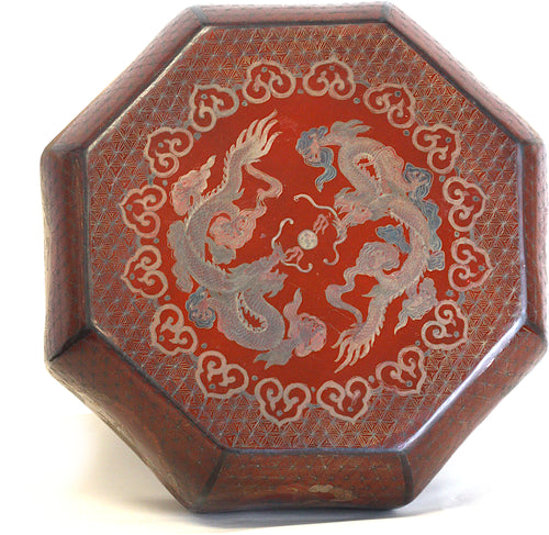 Chinese Red Lacquer Octagonal Box