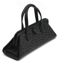 Load image into Gallery viewer, Good Lana Marks Diamond Dust Black Ostrich Handbag