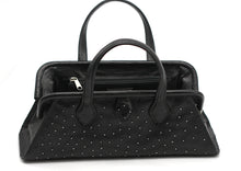 Load image into Gallery viewer, Good Lana Marks Diamond Dust Black Ostrich Handbag