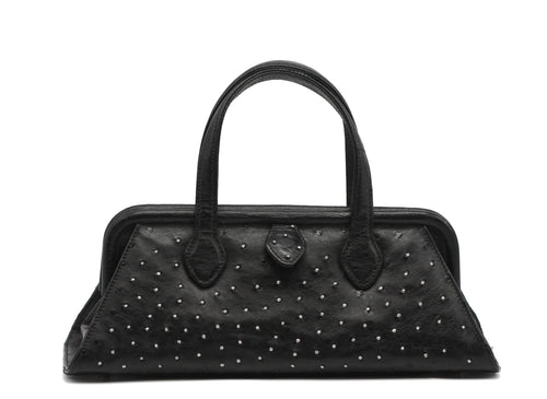 Good Lana Marks Diamond Dust Black Ostrich Handbag