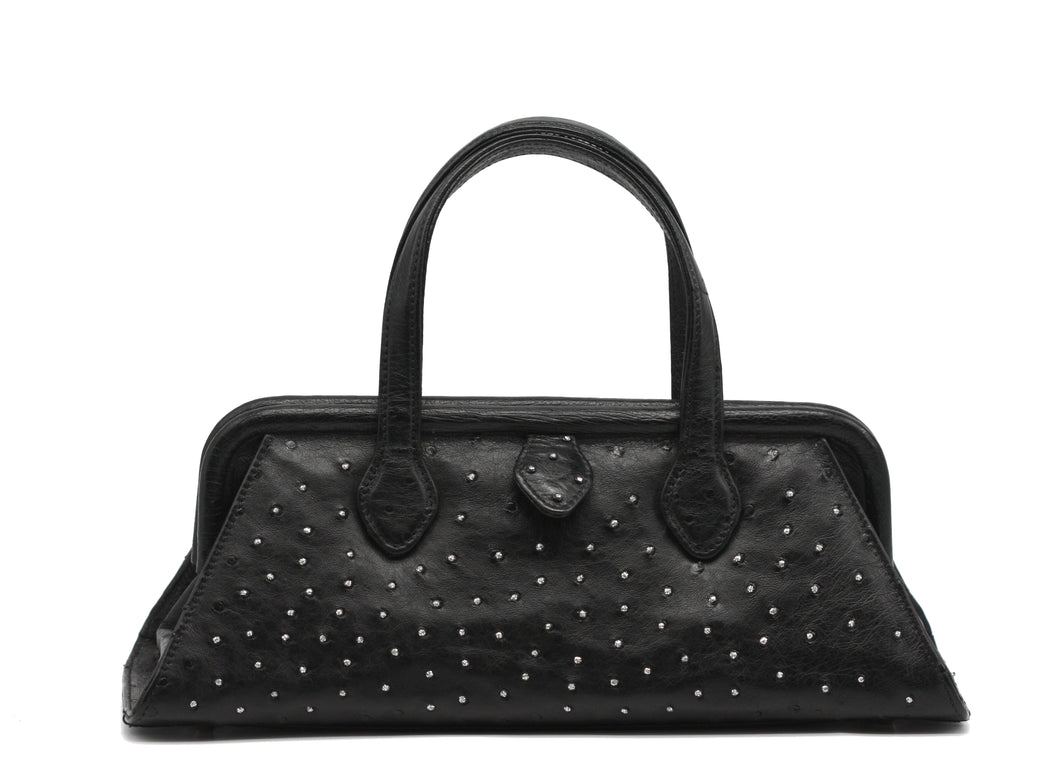 Good Lana Marks Diamond Dust Black Ostrich Handbag