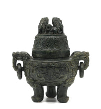 Load image into Gallery viewer, Chinese Spinach Jade Covered Tripod Censor