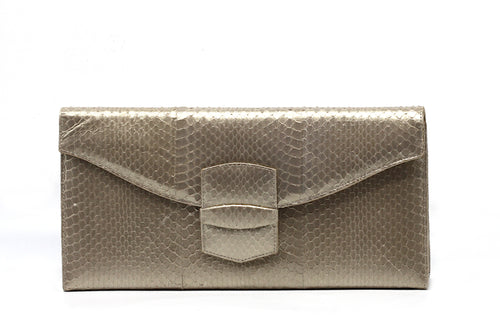 Oscar de la Renta Snakeskin Envelope Clutch