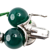 Load image into Gallery viewer, Andreoli Two-Strand Emerald Bead Necklace with Diamond-Set Floral Clasp