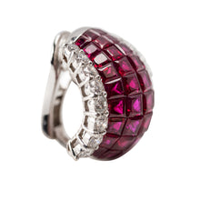 Load image into Gallery viewer, Pair of Sabbadini Ruby and Diamond Ear Clips