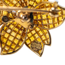 Load image into Gallery viewer, Sabbadini Yellow Sapphire and Diamond Flower Brooch, 18 Karat Gold