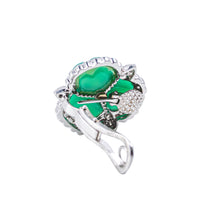 Load image into Gallery viewer, Andreoli 18K White Gold, Emerald &amp; Diamond Convertible Ear Clips