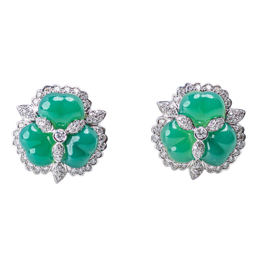 Andreoli 18K White Gold, Emerald & Diamond Convertible Ear Clips