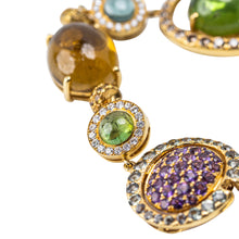 Load image into Gallery viewer, 18 Karat Gold Tourmaline, Diamond &amp; Sapphire Bracelet