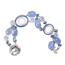 Load image into Gallery viewer, 18 Karat White Gold, Chalcedony, and Diamond Bracelet